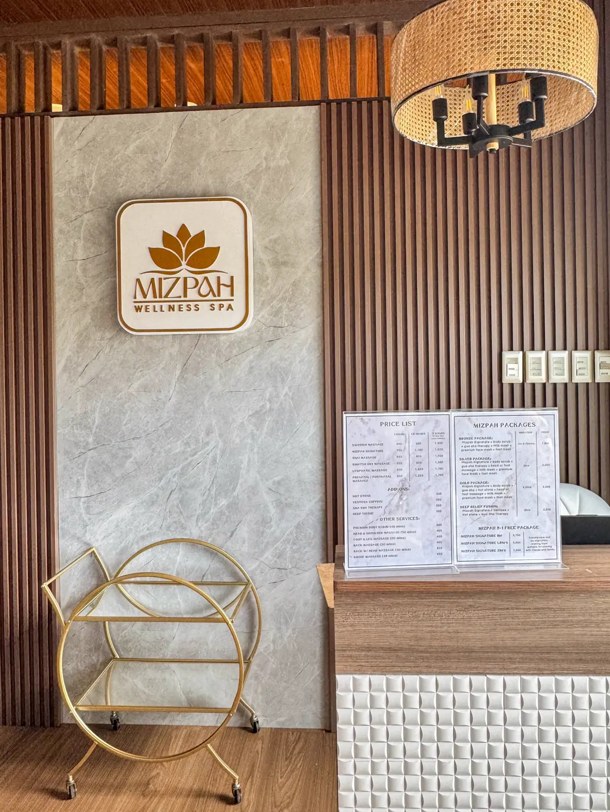 MIZPAH reception with the gold lotus logo